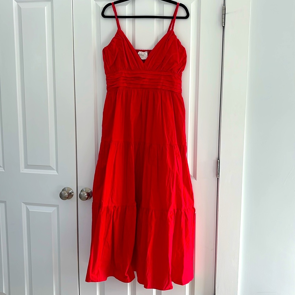 Tuckernuck Hyacinth House Red Braided Strap Monomoy Maxi Dress